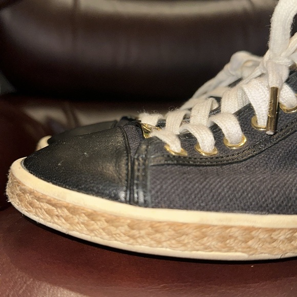 Michael Kors Black Leather & Canvas Trainers - Picture 8 of 16